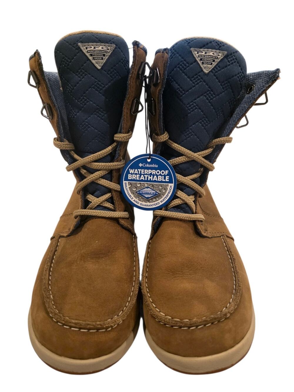 Columbia PFG Waterproof Boots Womens 8 Brown Leather Lace Up Outdoor Fishing